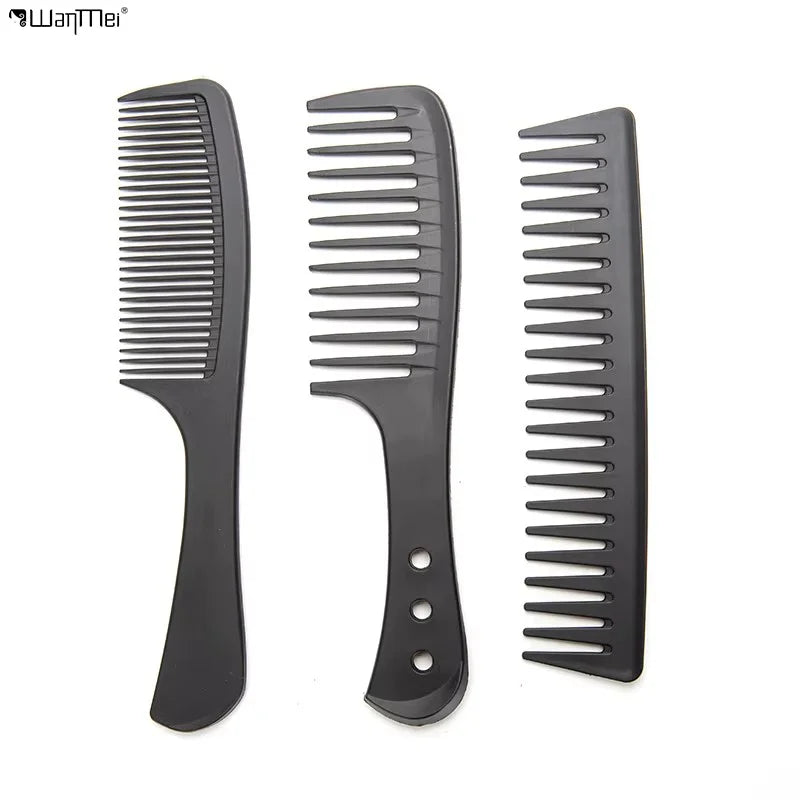 Wanmei Professional Salon Black Taper Comb Styling Anti Static  Wide Tooth Comb Fine  Carbon Fiber Salon Hairdressing Comb