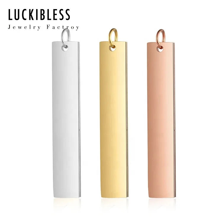 Wholesale Classic Blank Charm Geometric Bar Pendant for DIY Jewelry