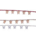 Charm Custom Butterfly Diamond Sign Initial Gold Plated Alloy Women's Anklets