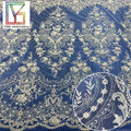 New French White Beaded Sequins Bridal Wedding Lace Mesh With Sequins Embroidery Women Dress Lace Fabric