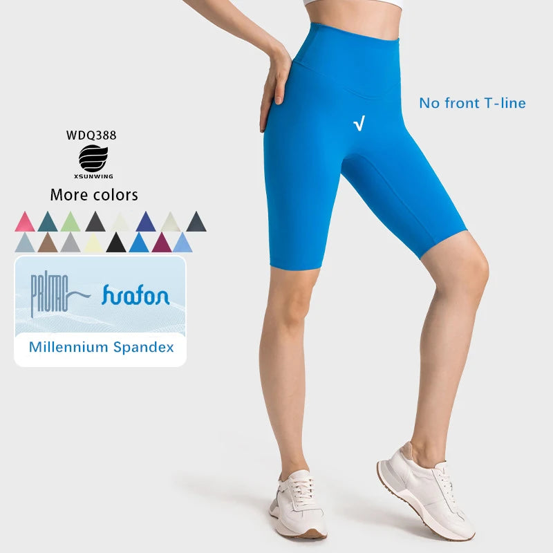 Xsunwing New Arrivals High Waist Upgrades Crotchless Yoga Sport Shorts Women Running Workout Fitness Sport Gym Clothing WDQ388