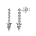Dylam Korean Flower Drop Shape Diamond Luxury Hoop Earrings 18K Gold Plated S925 Silver Studs for Women Engagement Wedding Party