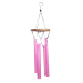 Pink Transparent Glass Wind Chime With 4 Tube