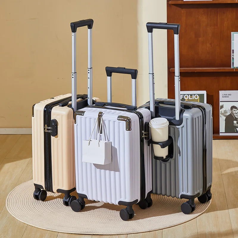 Custom 18-Inch Modern Metal Corner Bead ABS Trolley Suitcase for Women Fashion Lightweight Carry Luggage Spinner Caster Business