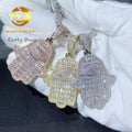Factory Price Hiphop Jewelry Silver 925 Hasma Hand Pendant Iced Out Moissanite Diamond Pendant Hand Pendant for Cuban Chain