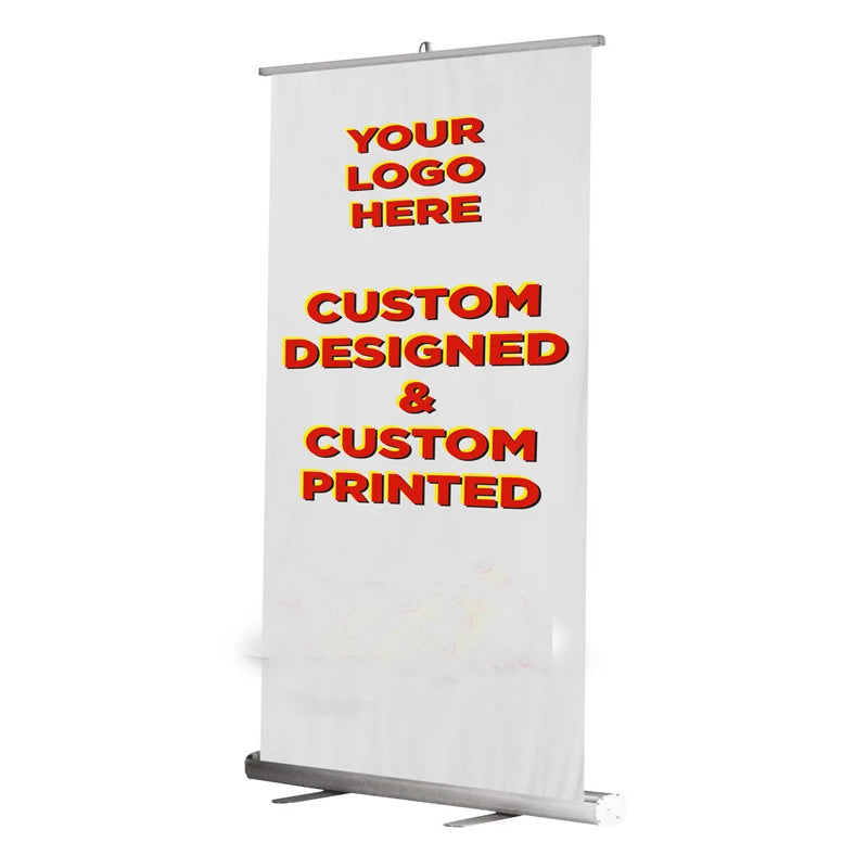 Aluminium Horizontal Hanging Vinyl Sign Retractable Portable Display Advertising Roll-Up Banner Stand