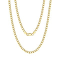 RINNTIN SC60-3 18K Gold Plated Over 925 Sterling Silver Italian 3mm Diamond Cut Cuban Link Curb Chain Necklace for Women Men