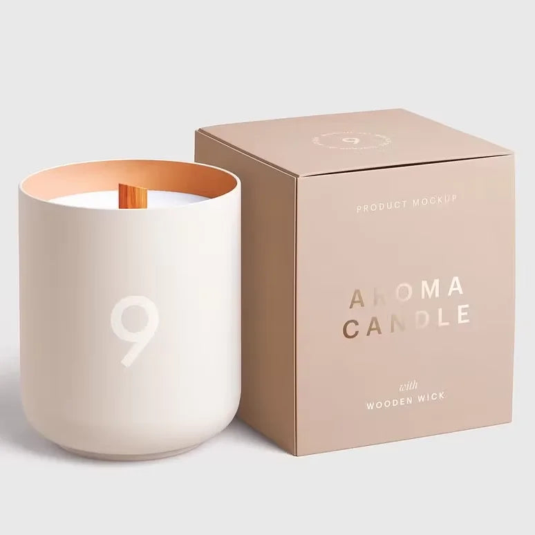 Wholesale Custom Size Candle Gift Packaging Paper Box with Matt Lamination & Gold Foil Logo for Candle Jar Small Gift Packaging