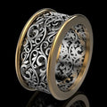 Wholesale Cheap Retro Creative Round Hollow Pattern Stainless Steel Jewelry Turkish Italian Silver Rings for Men