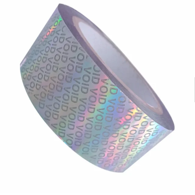 Silver Reflective Hologram Foil Holographic Evident Security Void Tape