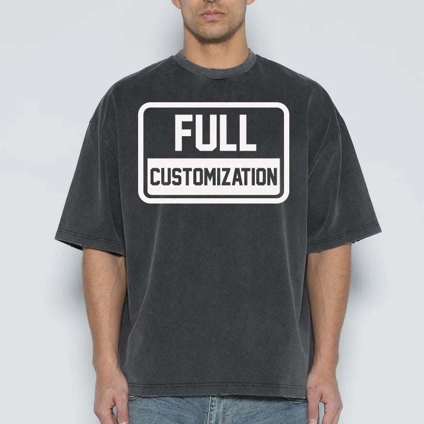 Customized 100% Cotton Men's Oversized T-Shirt Luxury Drop Shoulder Boxy Custom Logo Solid Heavyweight Blank Fitted Design