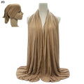 Hot Selling Wholesale Hijab Plain Wrap Shawls Modal Muslim Women Scarves With Matching Undercap 2 Pieces Cotton Jersey Hijab Set