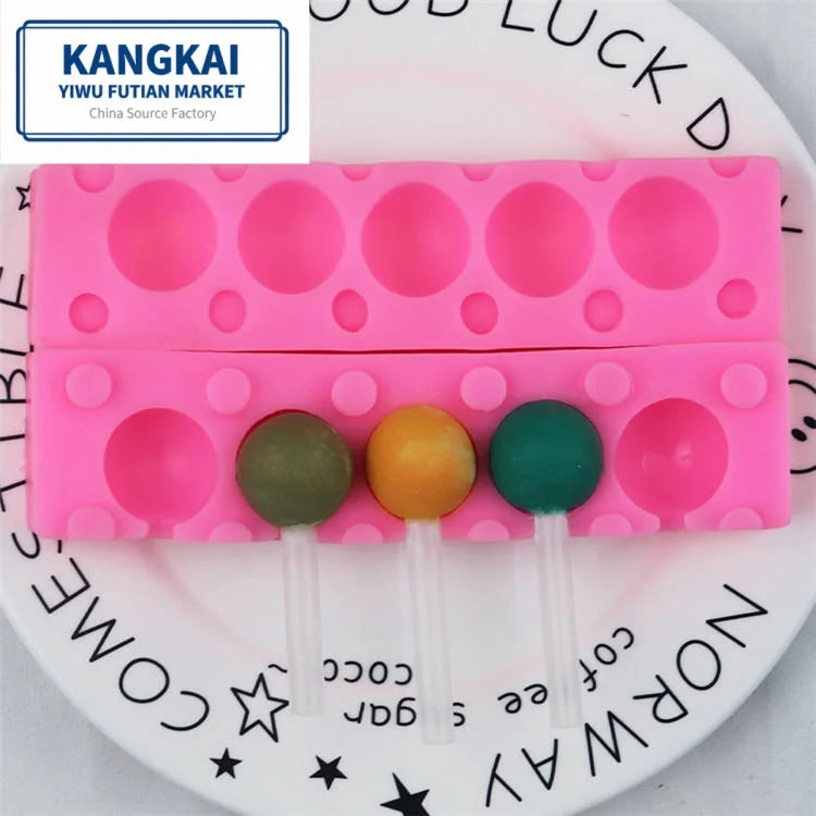 Hot Sale OEM Wholesale DIY Round Silicone Kitchen Baking Lollipop Chocolate Bar Candy Molds Food Grade Eco-Friendly Portable MegaBDM