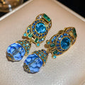 2026 New Arrival Wholesale Fashion Jewelry Gold Baroque Medieval Ear Clips No Piercing for Women's Retro Crystal Vintage Earring