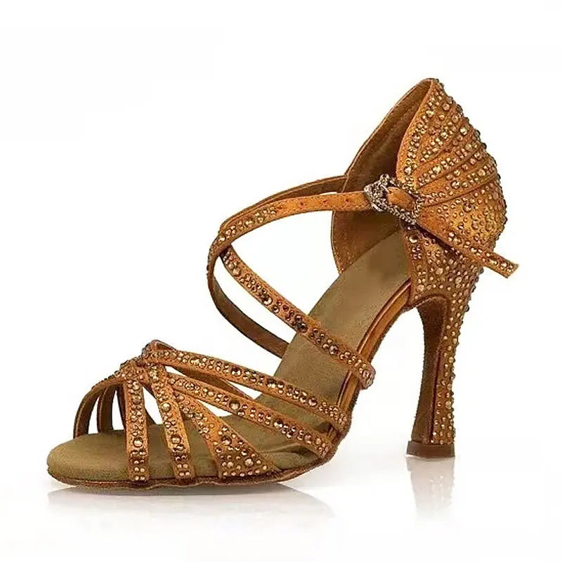 Women Latin Dance Shoes Rhinestone Ladies Classic Dance Shoes Salsa Dance Platform Shoes