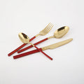Household Kitchen Tableware Thickened Material Tri-color Handle Exquisite Custom Tableware Set