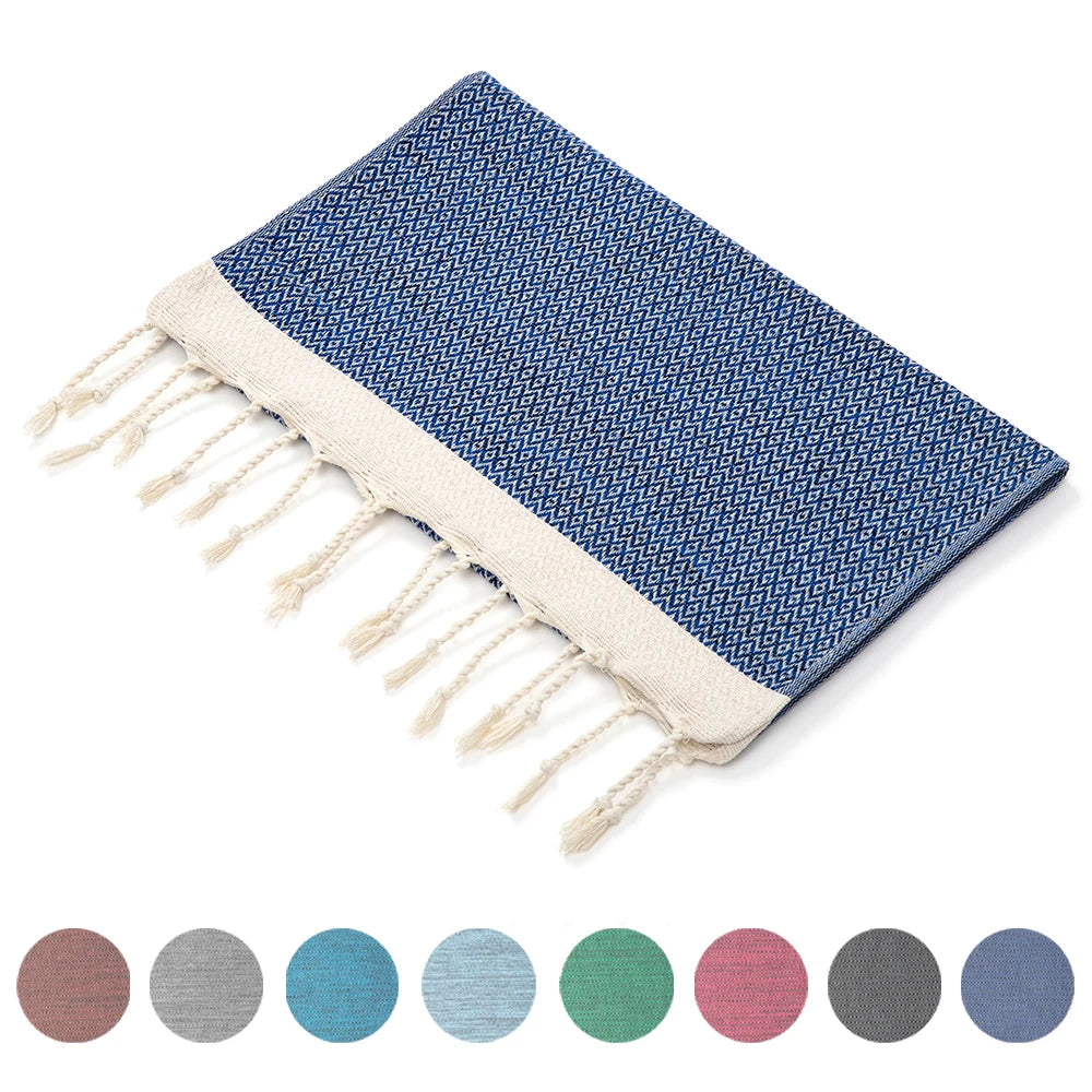 Soft Absorbent Quick-Dry Striped Cotton Kitchen Napkin Adults Comfortable Thick Yoga Fitness Towel Home Hotel Woven Technique