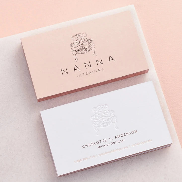 Custom Luxury Rose Gold Foil Greeting Card Offset Coated Paper Screen Printing for Business Card Bag with Own Logo Printing