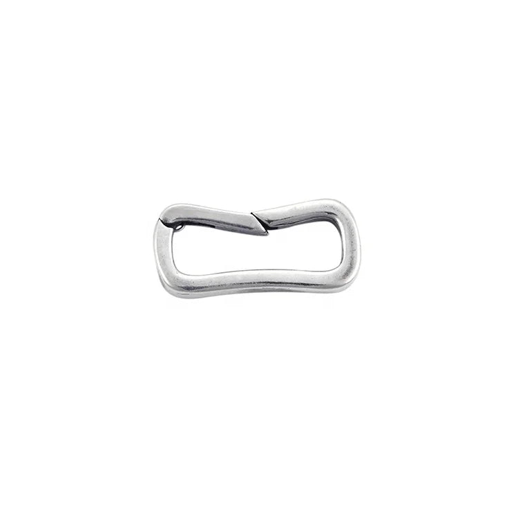 Fashion Decorative Rectangle Oval Shape Lock Paperclip Necklace Clasp 925 Sterling Silver Charms Holder Findings Lock Jewelry