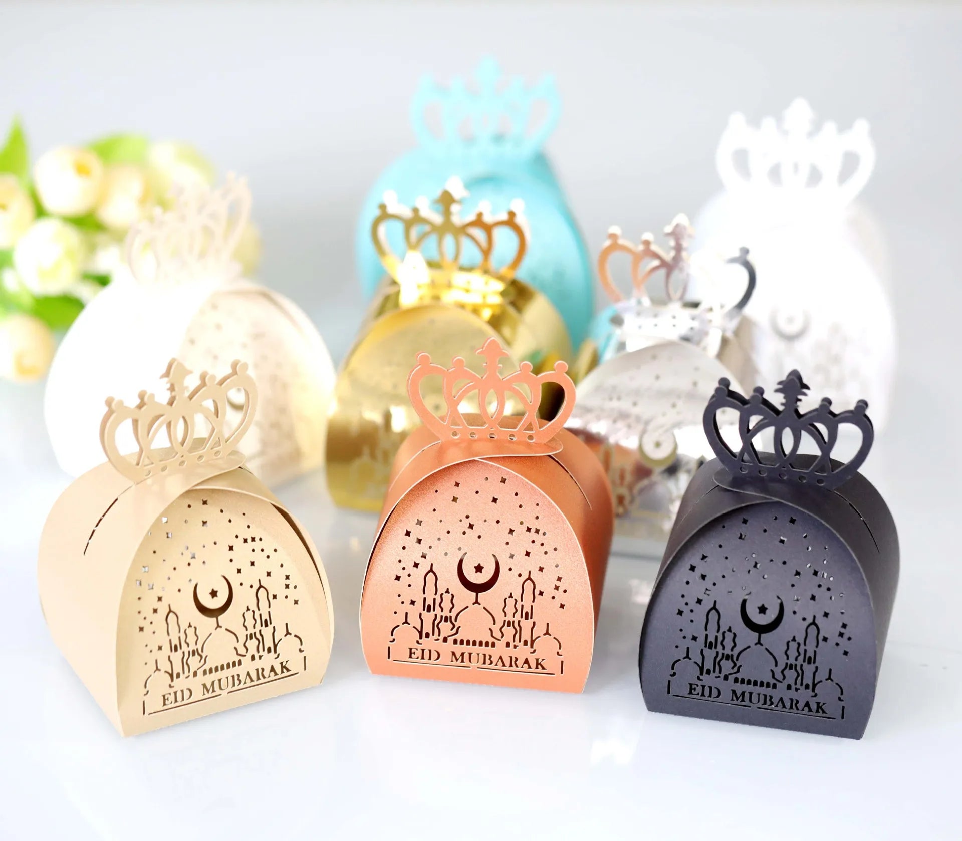 Ourwarm Ramadan Party Favor Bags Kids Custom Laser Cut Cake Candy  Paper Gift Ramadan Kareem Eid Box