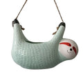 Hot Sale Mint Green Ceramic Planter Sloth Shape Hanging Flower Pot