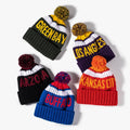 Customized Knitted Hat 100% Acrylic Jacquard Knitted Hat Team Hat Ribbed Embroidery Band Ball With logo