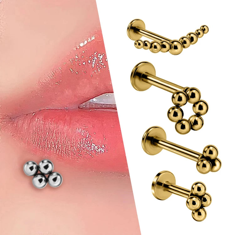 Wholesale Surgical Steel Body Piercing Jewelry Labret Lip Piercing Lip Stud Ring for Women