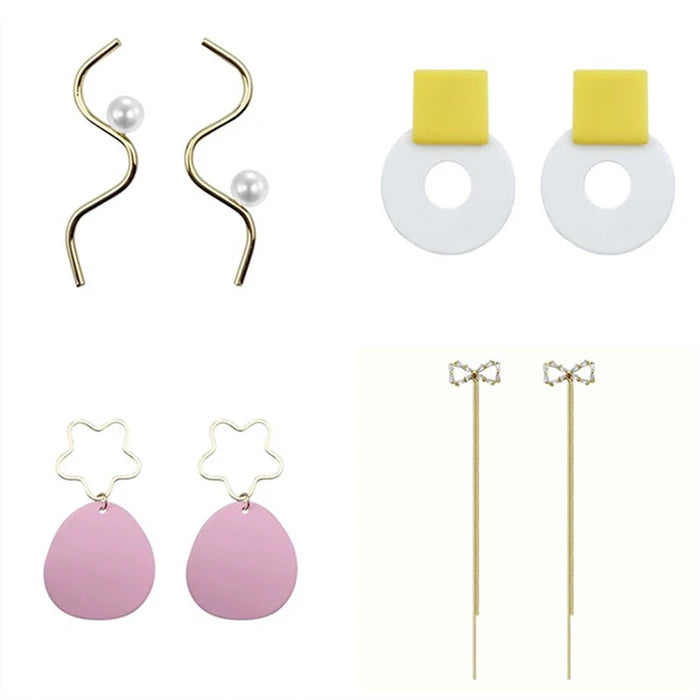 Personalized Women Tassel Pearl Flower 925 Sterling Silver Gold-Plated Plated Metal Earrings Trendy