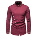 RNSHANGER Autumn Men Casual Irregular Hem Western Cowboy Shirts Hip Hop Luxury Party Long Sleeve Dress Shirt for Male
