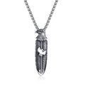European and American New Stainless Steel Eagle Pendant Hip Hop Retro Feather Necklace