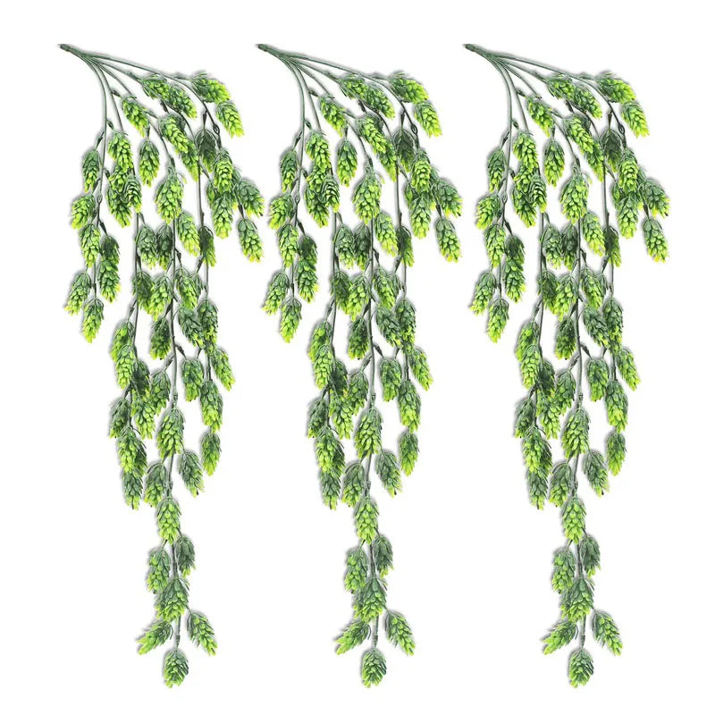 Wholesale Artificial Flower Hops Vine Garland Plant Artificial Hanging Plants Faux Hops UV Resistant for Decor