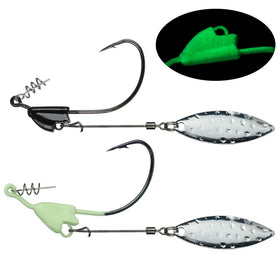 SNEDA Luminous Lifelike Lead Hook 5g 6.5g 8.5g 12g Jig Head Hook Spinner Spoon Wirebait Fishing Hook Bulk Factory Wholesales