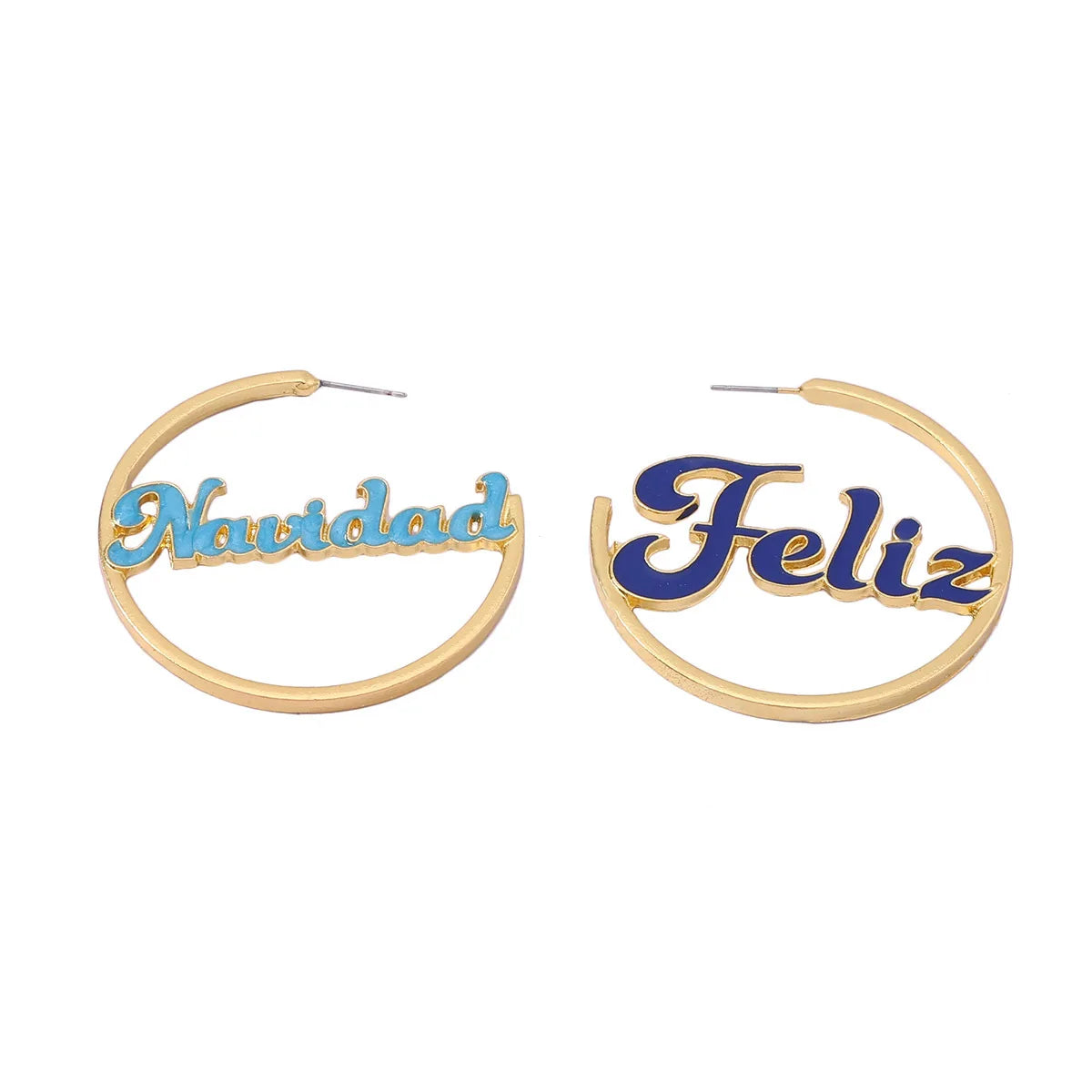 Qiuhan OEM/ODM Enamel With Different Names Round Stainless Steel Jewelry 18k Gold Custom Name Earrings