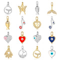 Beimai OEM Accessories Heart Snake Fish Copper Zircon Pendant DIY Pendant Charms for Jewelry Making