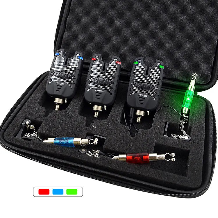Hirisi Carp Fishing Bite Alarm and Swinger Set Blue LED Fishing Swingers  Fishing Alarma Waterproof