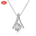 Mylove Fine 925 Sterling Silver Zircon Trendy Engagement Link Chain Pendant Necklace for Women