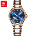 OLEVS 6610 OEM Custom Watches Diamond Design Luminous Design  Function Waterproof  Skeleton Ceramics Woman Mechanical Watch