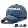 Custom Logo Acid Wash Leopard Oxford Terry Denim Unisex Baseball Cap with Printed Embroidery and Washed Finish