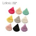 Lalasis Pressed Girls Custom logo Velvet Cotton Fluffy Private Label Powder Puff Triangle