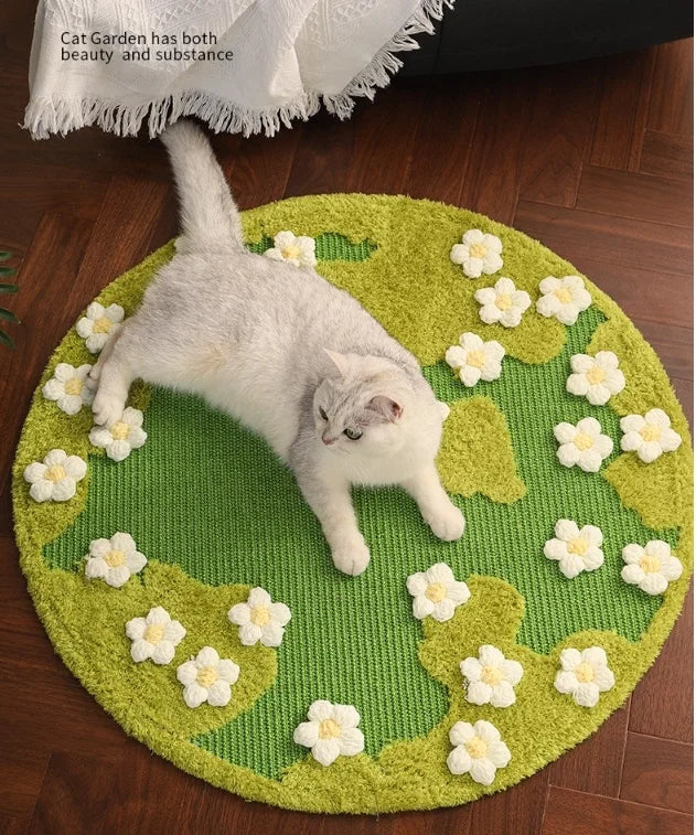 USMILEPET New Design Cat Scratch Pad Flower Bush Sisal Carpet Scratch Wear-resistant Cat Scratching Pad Without Dusting