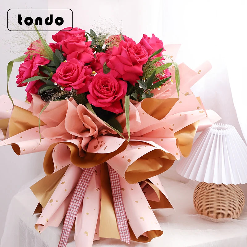 2024 Tondo Waterproof Gold Layer  Korean Flower Wrapping Paper for Flower