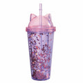 Double Wall Cat Lid Straw Tumbler Plastic Material Bpa Free and Food Grade Customized