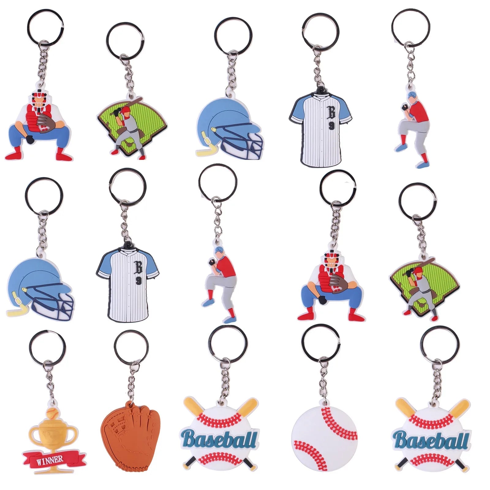 Wholesale DIY Promotional Sports Keychains Soft PVC Rubber Tennis & Basketball Keychain for Sports Fans & Athletes