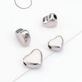 Wholesale High Polish Stainless Steel Heart Pendant Spacer Beads Cute Through-Hole Love Charms for Women Jewelry Components