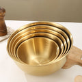 Multifunctional Round Salad Mixing Bowl with Scale Gold Food Basin Snack Bowl Cold Noodles Soup Bowl With Measurement for Baking