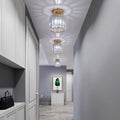 Indoor Passageway Aisle Golden Modern Crystal Ceiling Light with E27 Socket Max 40W CE Certified Hallway Illumination
