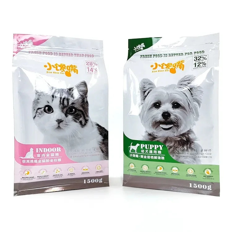 Custom Printed Aluminum Foil Zipper Bag for PET Food Free AI Design with Moisture Proof for Dog Cat Treat Snaks Packaging Pouch