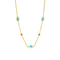 Nabest Waterproof PVD Plated Stainless Steel Blue Evil Eyes Chokers Necklace Jewelry Women Lucky Pendant Clavicle