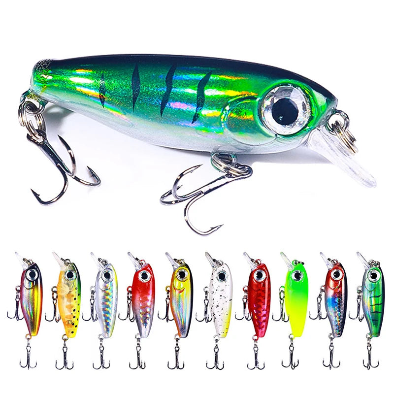 WEIHE 3.8cm 2.8g 10Colors Artificial Hard Minnow Fishing Lure Sinking Water Bait for Casting