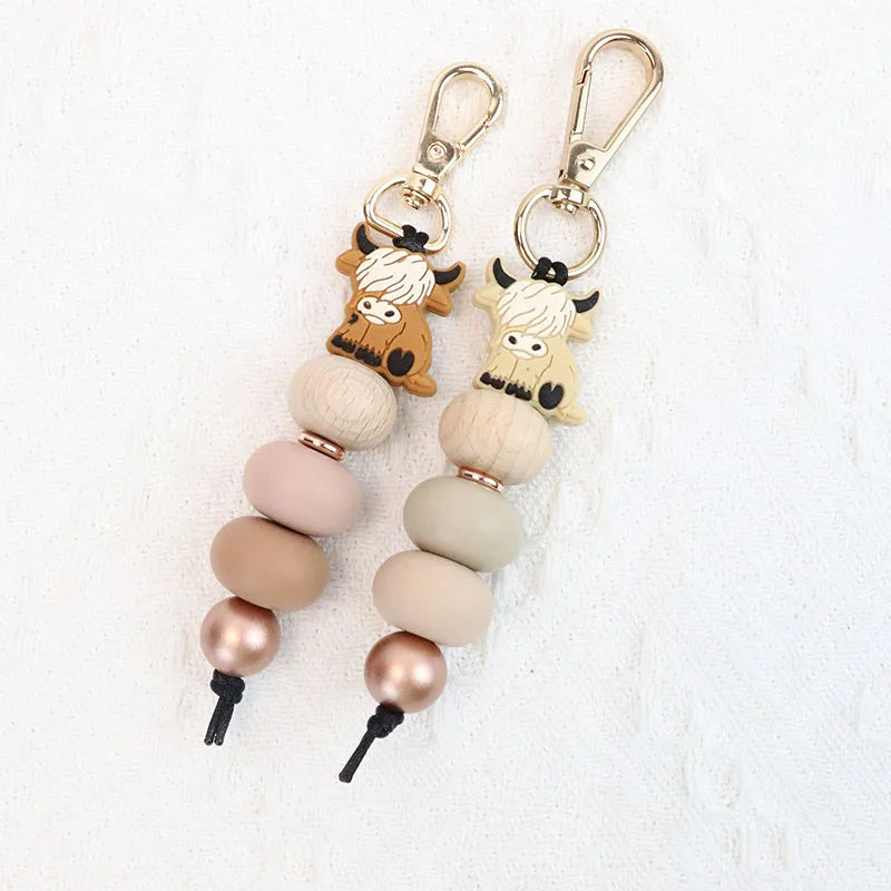 Hot Selling Handmade Customizable Cartoon Eco-Friendly Silicone Focal Beads Abacus Pendant Keychain